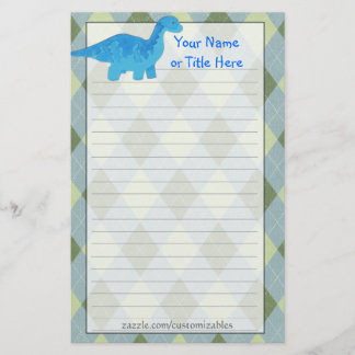 Papelería Efectos de escritorio azules de Dino