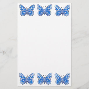 Papelería Efectos de escritorio azules de la mariposa