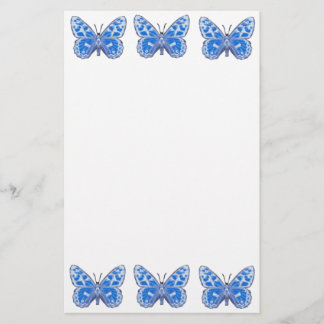 Papelería Efectos de escritorio azules de la mariposa