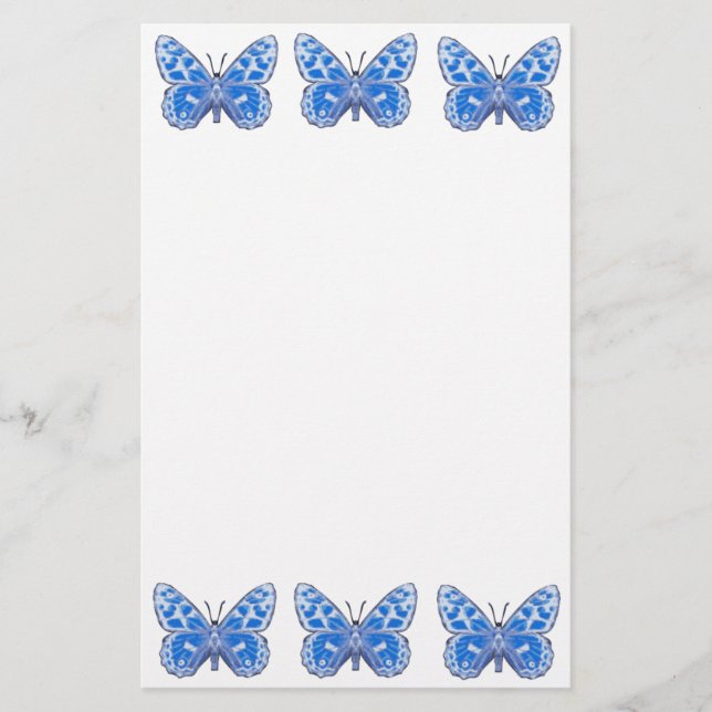 Papelería Efectos de escritorio azules de la mariposa (Anverso)