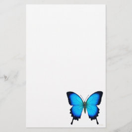 Papelería Efectos de escritorio azules de la mariposa de