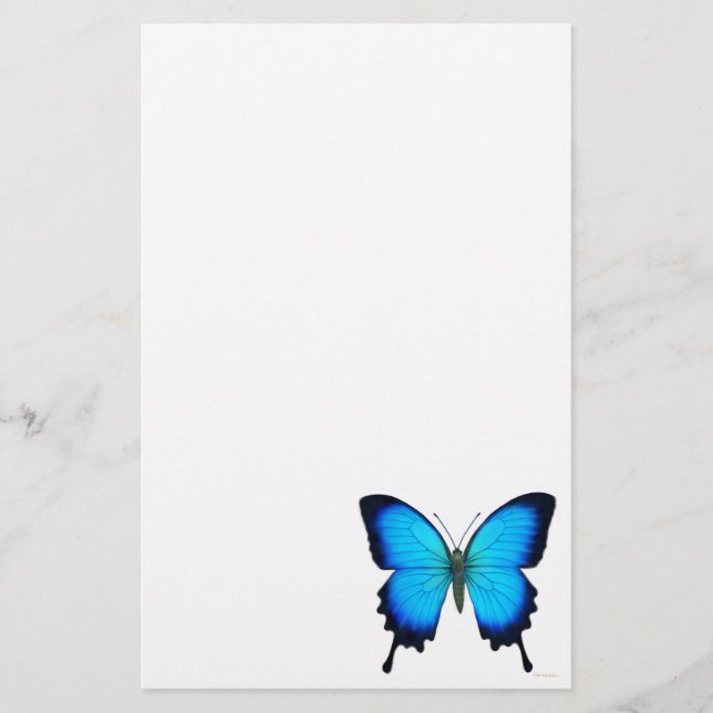 Papelería Efectos de escritorio azules de la mariposa de (Anverso)