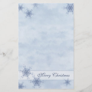 Papelería Efectos de escritorio azules de los copos de nieve