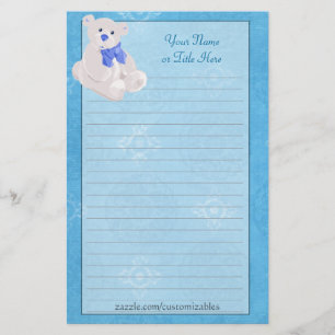 Papelería Efectos de escritorio azules del oso de peluche