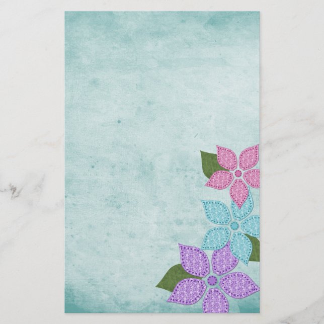 Papelería Efectos de escritorio banales florales (Anverso)