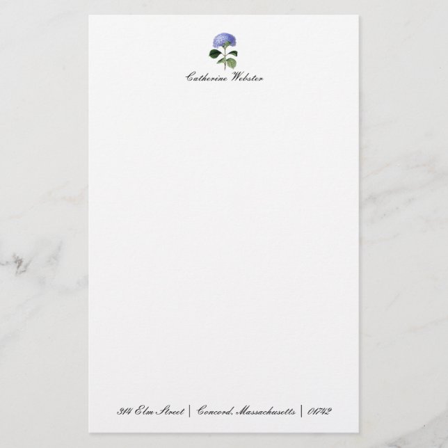 Papelería Efectos de escritorio botánicos del Hydrangea (Anverso)