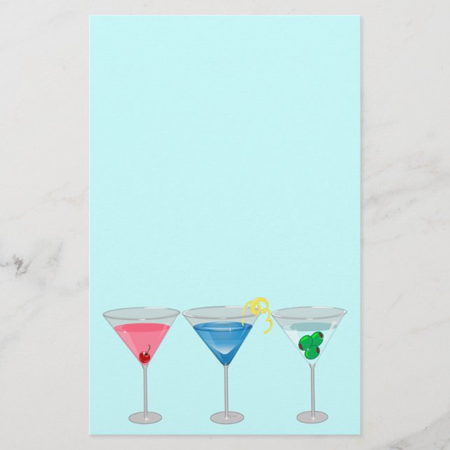 Papelería Efectos de escritorio de 3 martinis (Anverso)