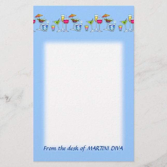 PAPELERÍA EFECTOS DE ESCRITORIO DE 6 VIDRIOS DE CÓCTEL (Anverso)