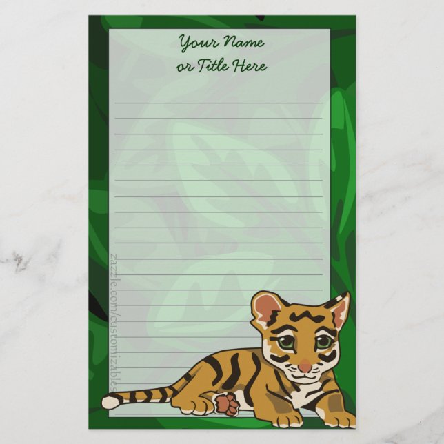 Papelería Efectos de escritorio de Cub de tigre (Anverso)