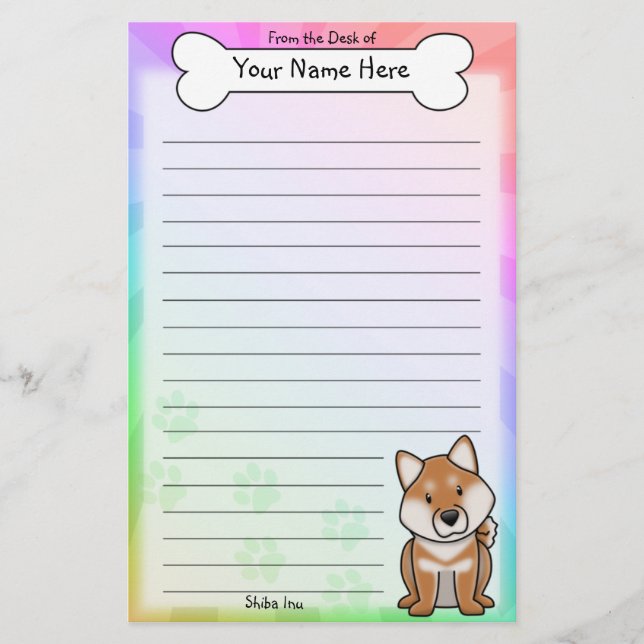 Papelería Efectos de escritorio de Kawaii Shiba Inu (Anverso)