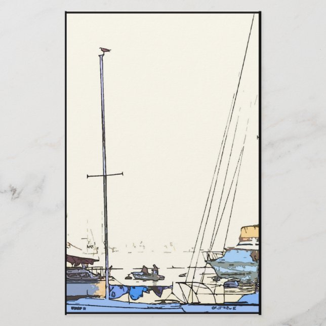 Papelería Efectos de escritorio de la escena de los barcos (Anverso)
