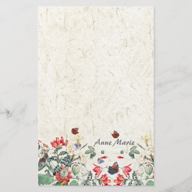 Papelería Efectos de escritorio de la mariposa de la flor (Anverso)
