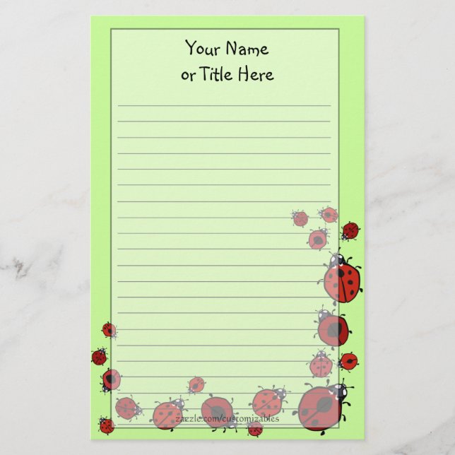 Papelería Efectos de escritorio de la mariquita (Anverso)