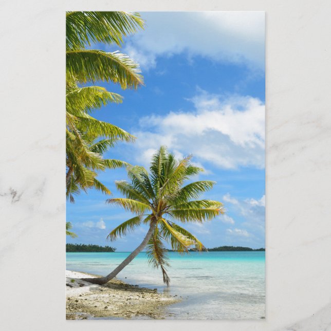 Papelería Efectos de escritorio de la playa de la palmera (Anverso)