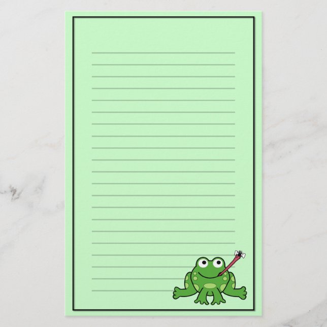 Papelería Efectos de escritorio de la rana y de la mosca (Anverso)