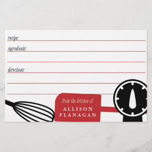 Papelería Efectos de escritorio de la receta de la cocina