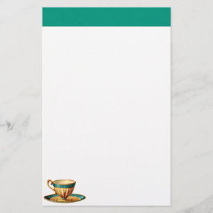 Papelería Efectos de escritorio de la taza de té en oro y