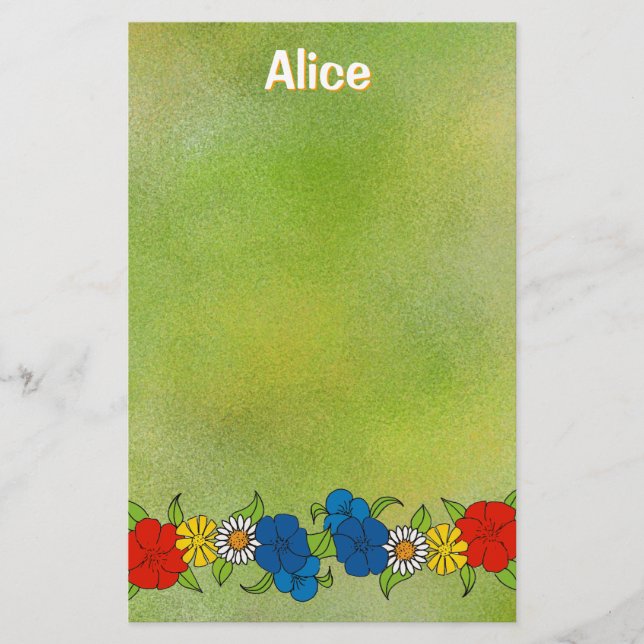 Papelería Efectos de escritorio de las flores (Anverso)