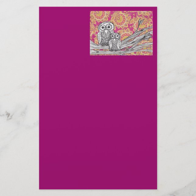 Papelería Efectos de escritorio de los búhos 36 (Anverso)