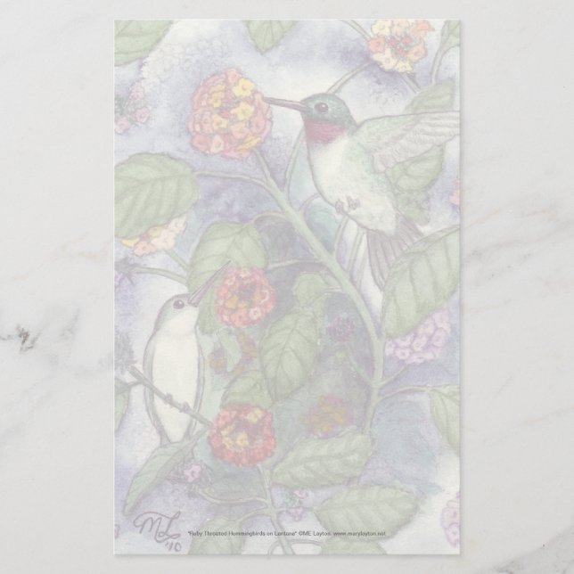 Papelería Efectos de escritorio de los "colibríes Throated (Anverso)