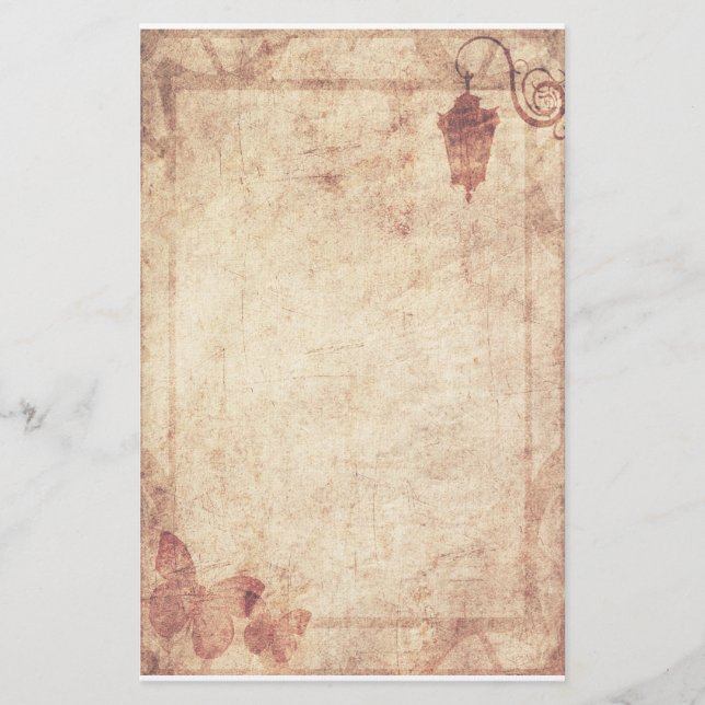 Papelería Efectos de escritorio de Steampunk - Lamppost y (Anverso)
