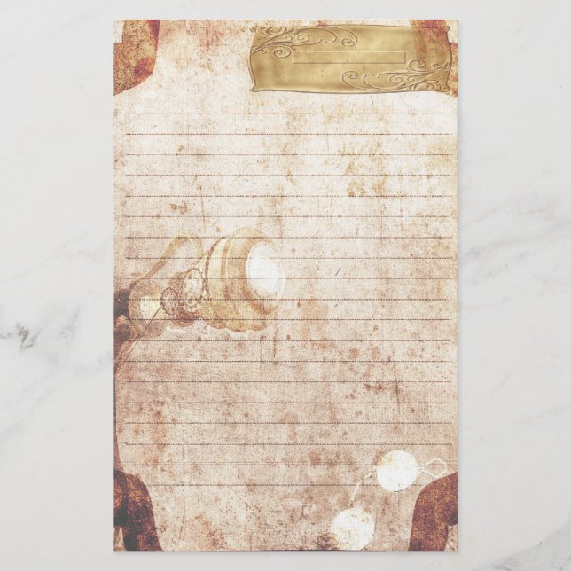 Papelería Efectos de escritorio de Steampunk - placa de (Anverso)