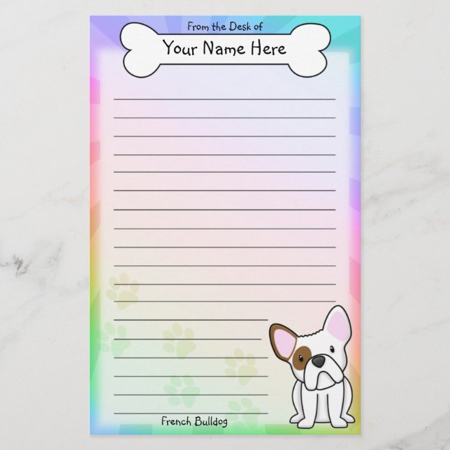 Papelería Efectos de escritorio del bulldog francés de (Anverso)