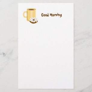 Papelería Efectos de escritorio del café y del buñuelo