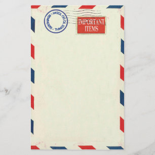 Papelería efectos de escritorio del correo aéreo