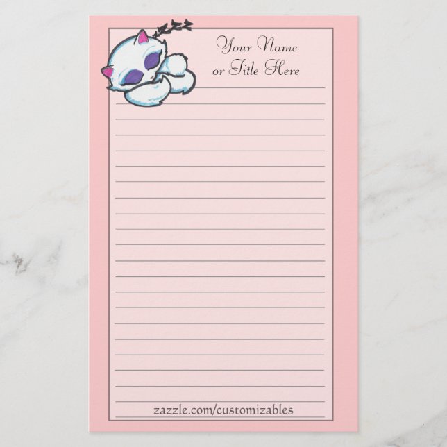 Papelería Efectos de escritorio del gatito el dormir (Anverso)