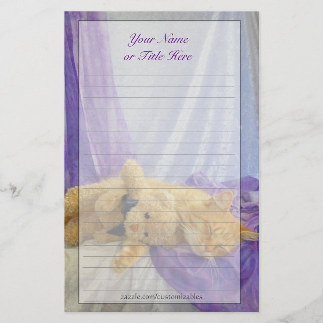 Papelería Efectos de escritorio del gatito el dormitar (Anverso)