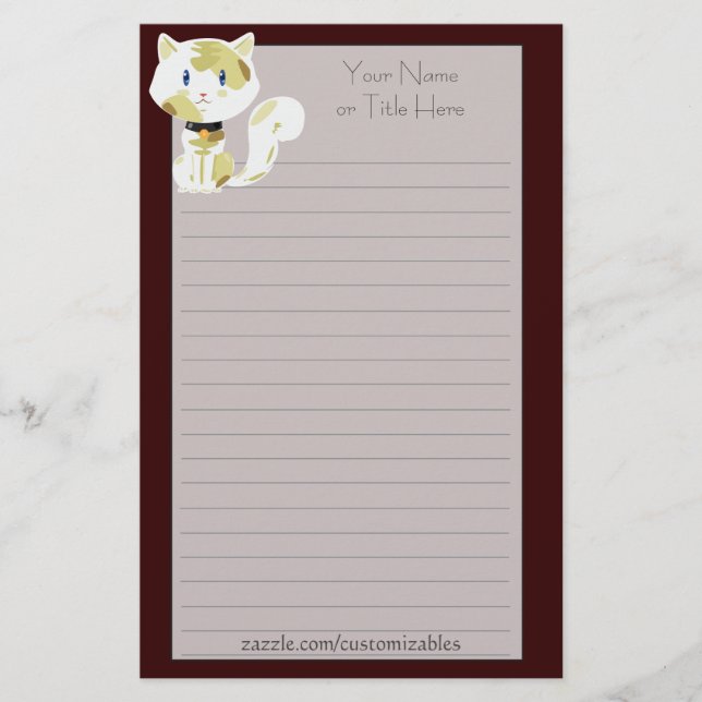 Papelería Efectos de escritorio del gato de calicó (Anverso)