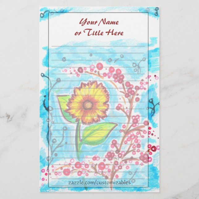 Papelería Efectos de escritorio del girasol (Anverso)