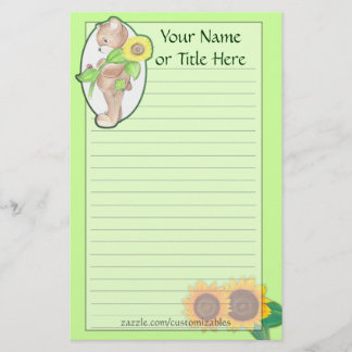 Papelería Efectos de escritorio del girasol de Teddybear
