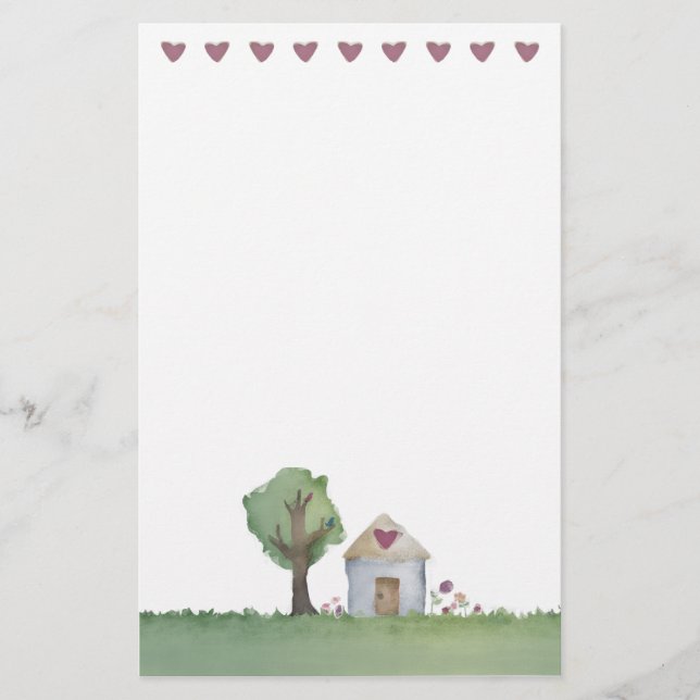 Papelería efectos de escritorio del jardín de la casa del (Anverso)