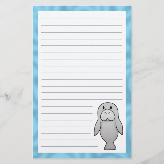 Papelería Efectos de escritorio del Manatee de Kawaii (Anverso)