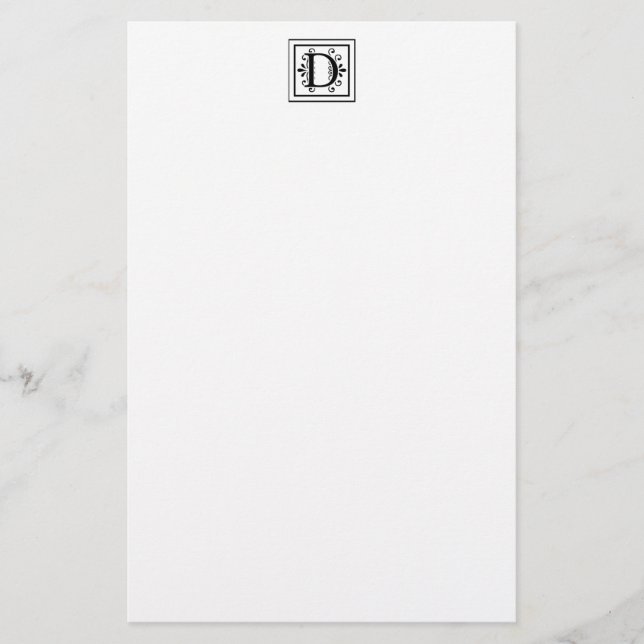 Papelería Efectos de escritorio del monograma de la letra D (Anverso)