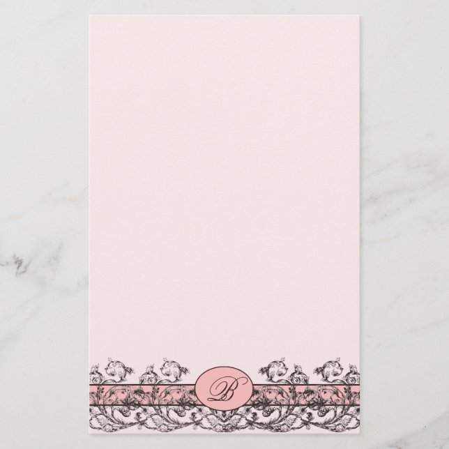Papelería Efectos de escritorio del monograma del Victorian (Anverso)