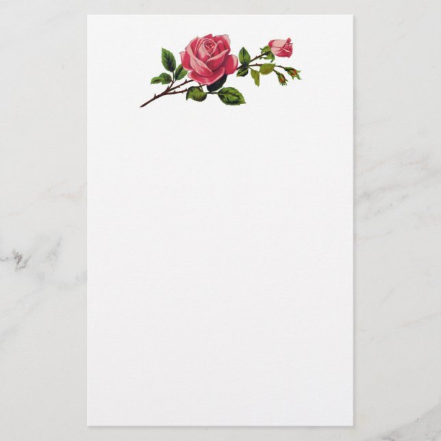 Papelería Efectos de escritorio del rosa rojo (Anverso)