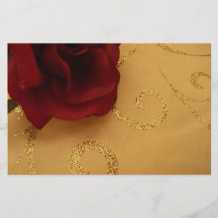Papelería Efectos de escritorio del rosa rojo y del oro