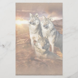 Papelería Efectos de escritorio del trío del lobo