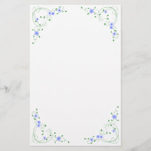 Papelería Efectos de escritorio florales azules preciosos