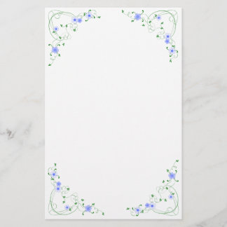Papelería Efectos de escritorio florales azules preciosos