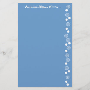 Papelería Efectos de escritorio florales azules y blancos