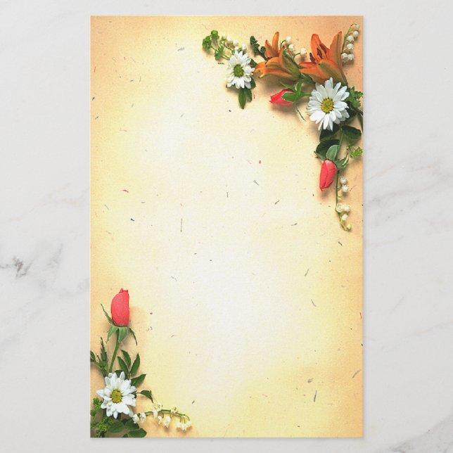 Papelería Efectos de escritorio florales bonitos del diseño (Anverso)