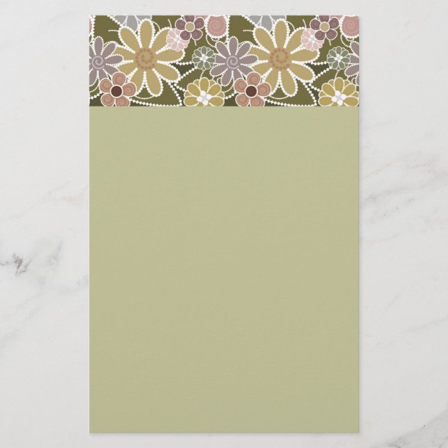 Papelería Efectos de escritorio florales de la diversión (Anverso)