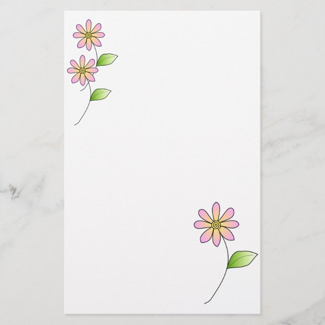 Papelería Efectos de escritorio florales de Whimisical (Anverso)