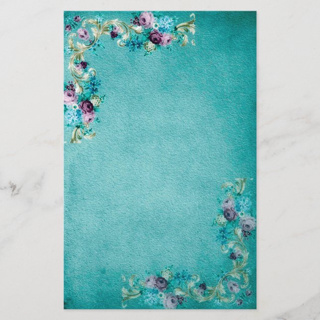 Papelería Efectos de escritorio florales del Victorian (Anverso)
