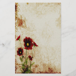 Papelería Efectos de escritorio florales rojos