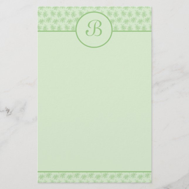 Papelería Efectos de escritorio florales verdes de la (Anverso)